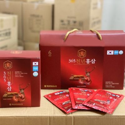 NƯỚC HỒNG SÂM NHUNG HƯƠU LINH CHI 365 70ML X 20 GÓI (HỘP GIẤY ĐỎ)